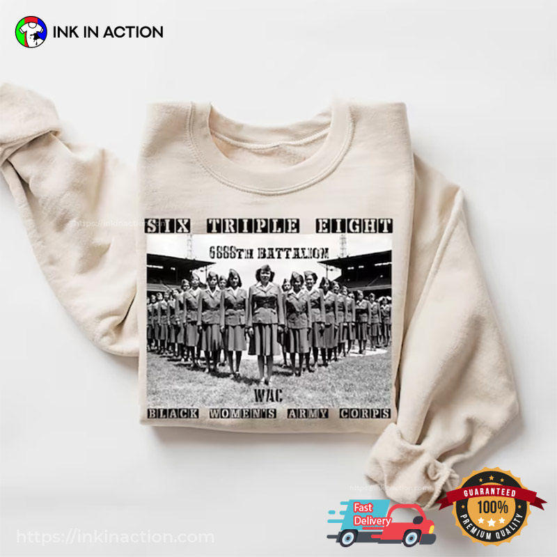 Six Triple Eight Black Women’s Army Corps Vintage Black History T-shirt