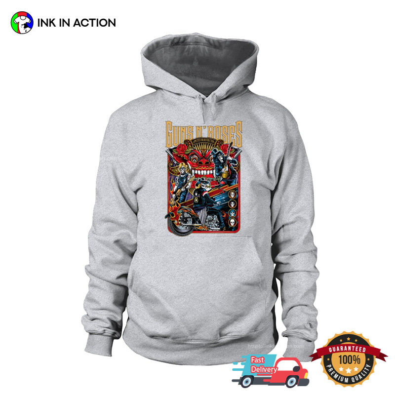 Skeleton Guns N’ Roses Rock Band Show T-shirt