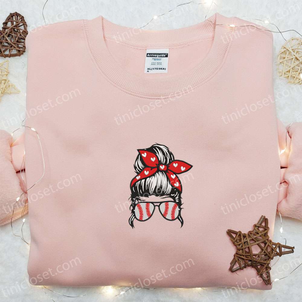 Softball Mom Sunglasses Embroidered Shirt, Mother’s Day Embroidered Hoodie, Best Gifts For Mom