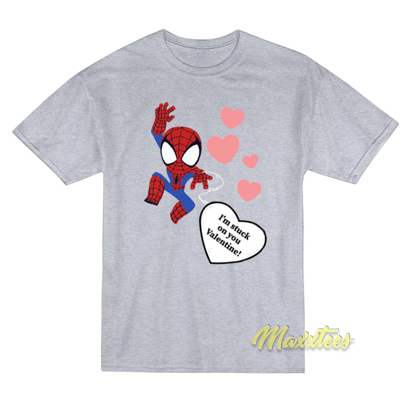Spiderman I'm Stuck On You Valentine T-shirt