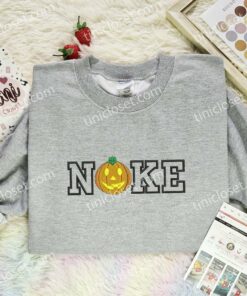 Spooky Jack O’ Lantern Pumpkin X Nike Embroidered Shirt, Halloween Embroidered Hoodie