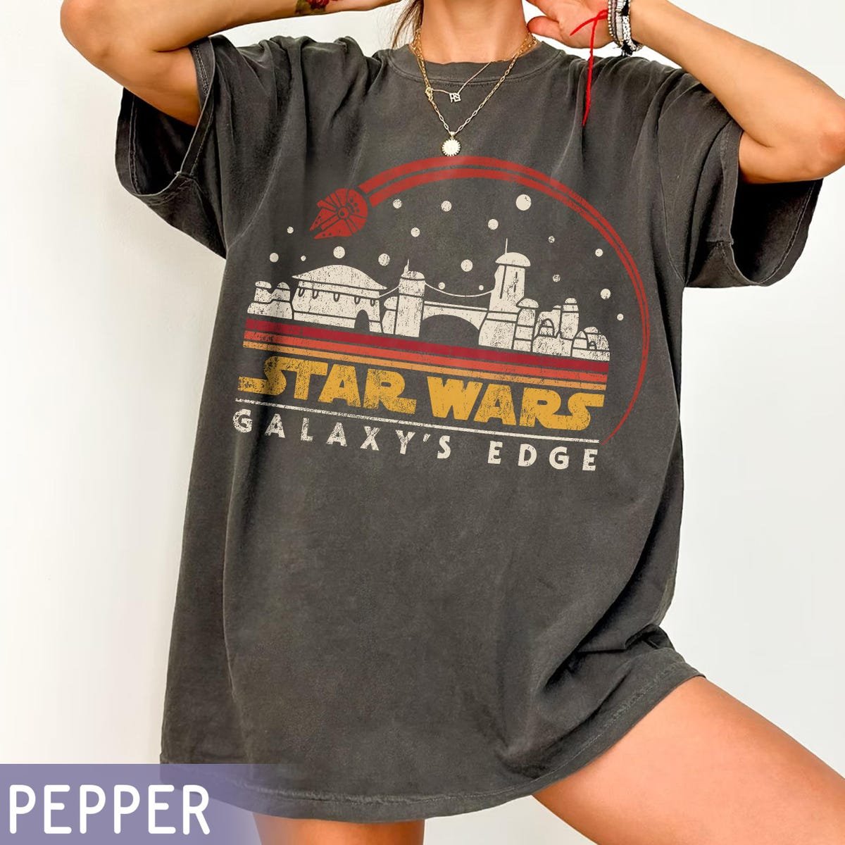 Star Wars Galaxy's Edge Shirt Retro Millennium Falcon Disneyland Tee