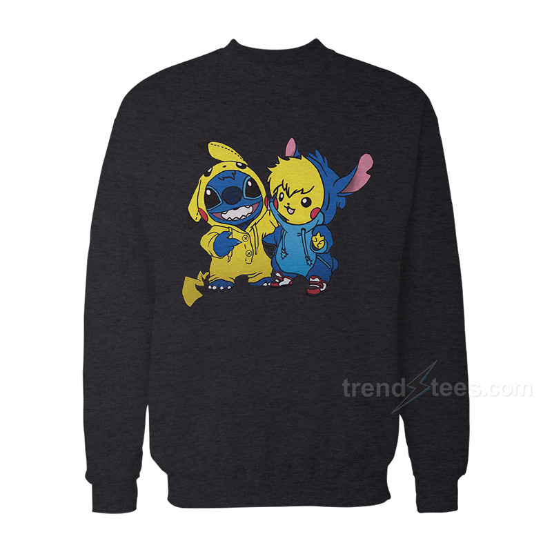 Stitch And Pikachu Sweatshirt For Women's Or Men's