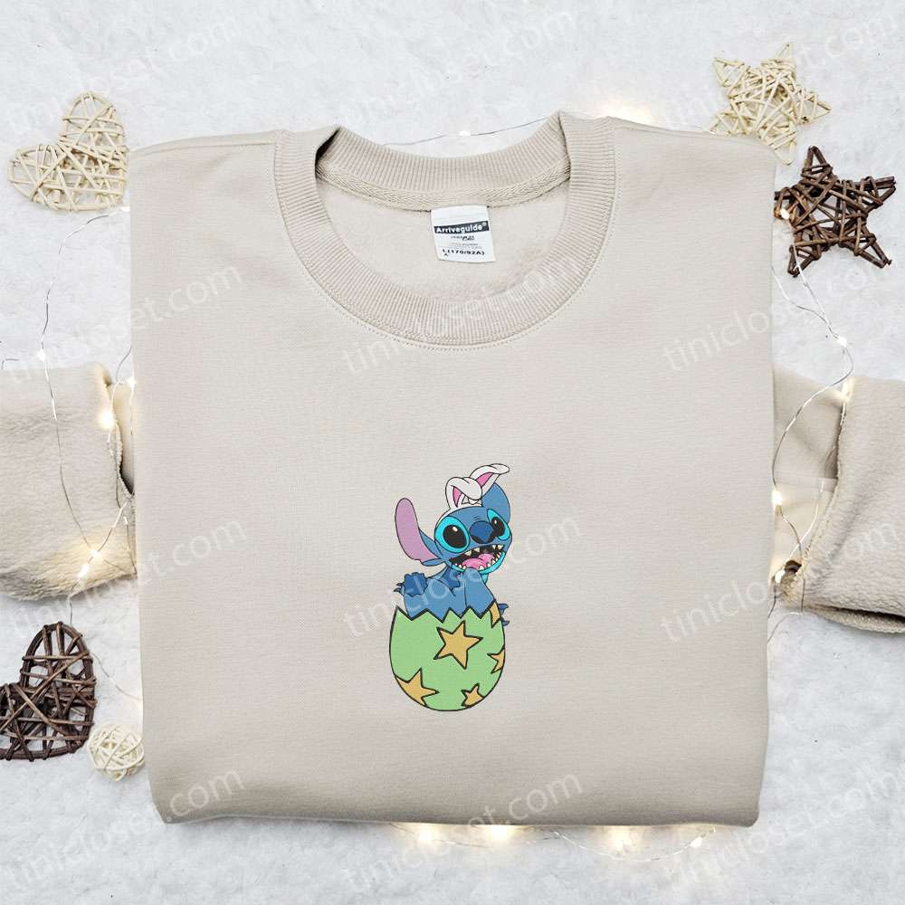 Stitch In Easter Egg Embroidered Shirt, Disney Characters Embroidered Hoodie, Thanksgiving’s Day Gift Ideas