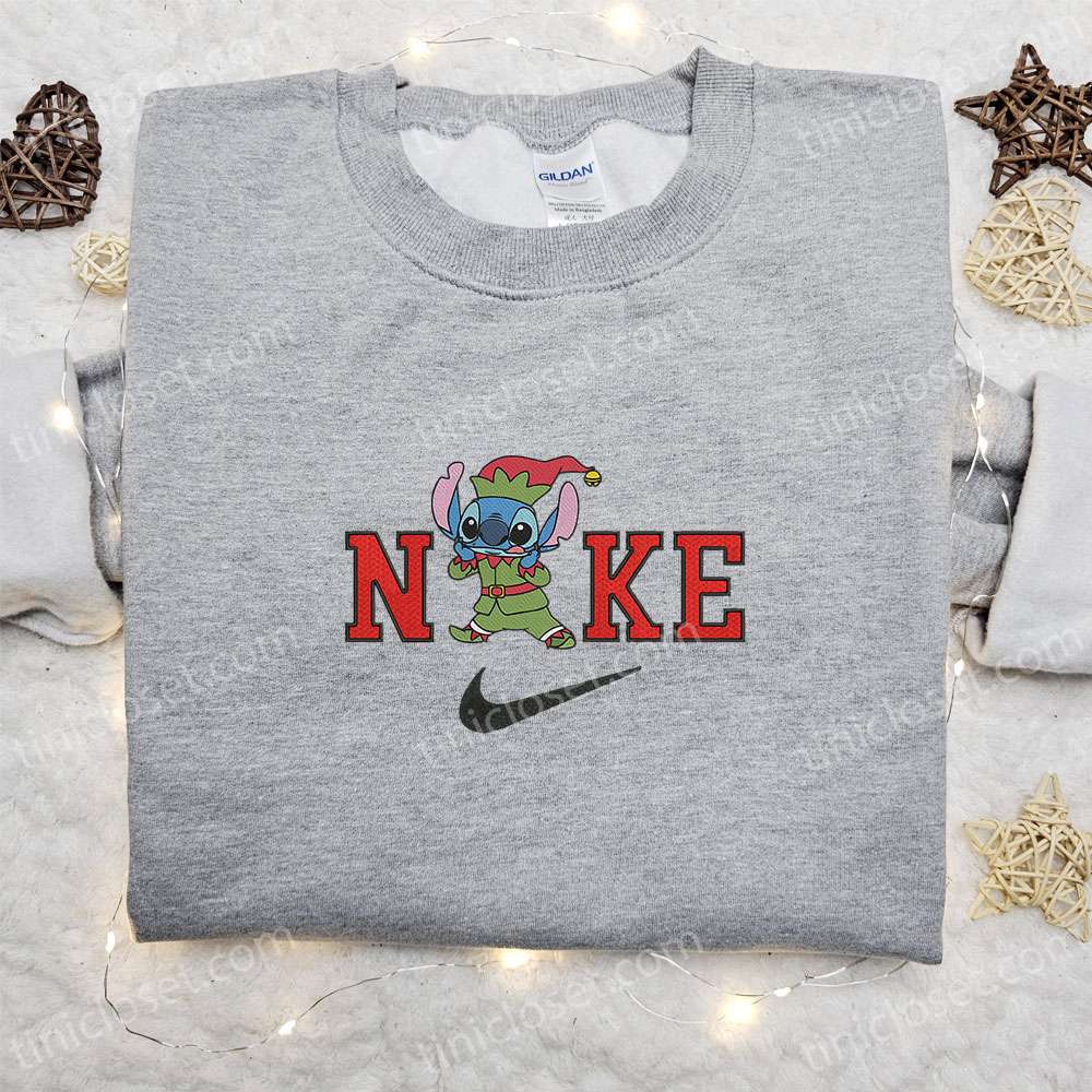 Stitch On Elf X Nike Embroidered Sweatshirt, Movie St. Patrick’s Day Embroidered Shirt, Best Birthday Gift Ideas