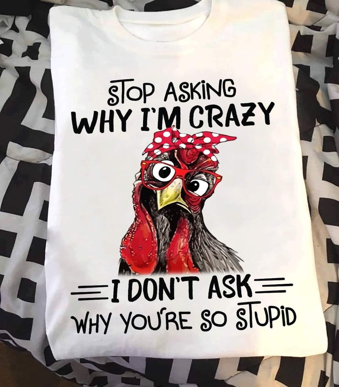 Stop Asking Why I Am Crazy I Don't Ask Why You Are So Stupid Shirt