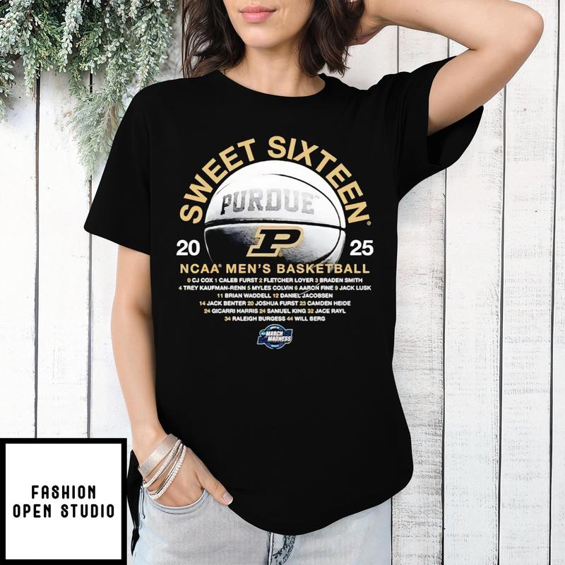 Sweet Sixteen 2025 Ncaa Men’s Basketball Purdue Boilermakers T-shirt