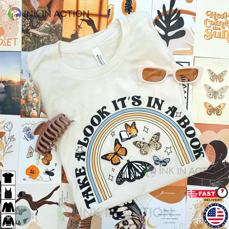 Take A Look It’s In A Book Rainbow Shirt Teacher Gift