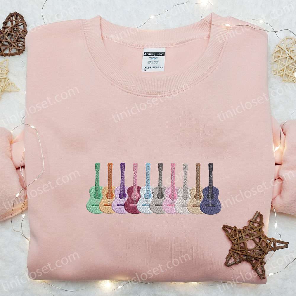 Taylor’s Guitars The Eras Tour Embroidered Shirt, Celebrity Embroidered Hoodie, Best Music Gift For Fans