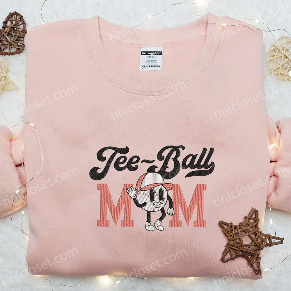 Tee Ball Mom Embroidered Shirt, Sports Embroidered Shirt, Best Mother’s Day Gift Ideas