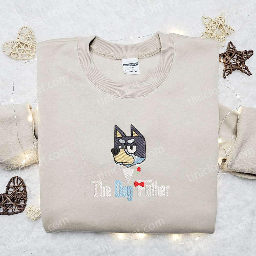 The Dog Father Bandit Heeler Embroidered Shirt, Bluey Cartoon Embroidered Hoodie, Best Father’s Day Gift Idea