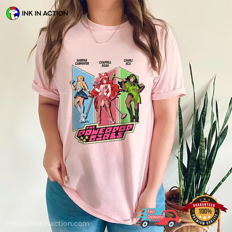The Powerpop Girls Charli Xcx, Chappell Roan & Sabrina Carpenter Comfort Colors T Shirt