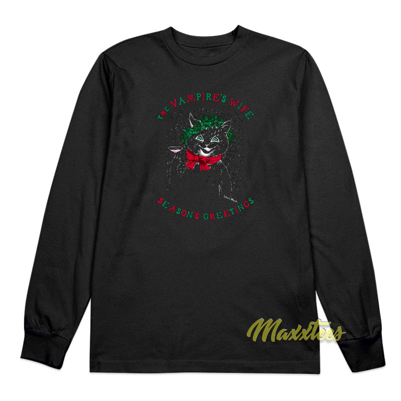 The Vampire's Wife Cat Season Greetings Long Sleeve Shirt