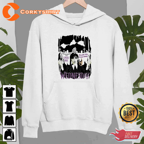 This Is My Costume I’m A Homicidal Maniac Wednesday Addams Movies Shirt Design