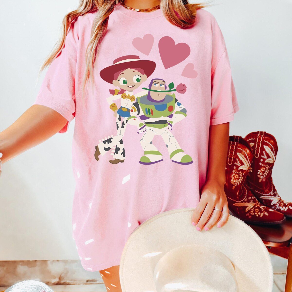 Toy Story Buzz And Jessie Valentine's Day Shirt 2025 Disneyland Gift