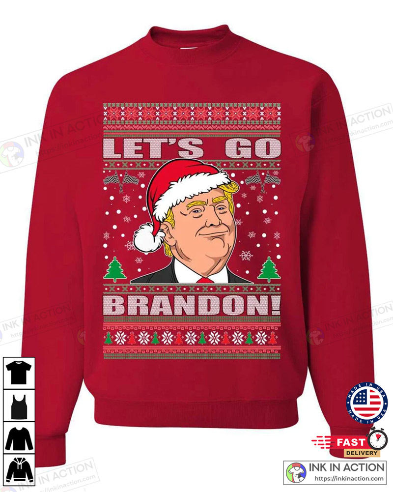 Trump Anti Biden Let’s Go Brandon Funny Ugly Christmas Sweater