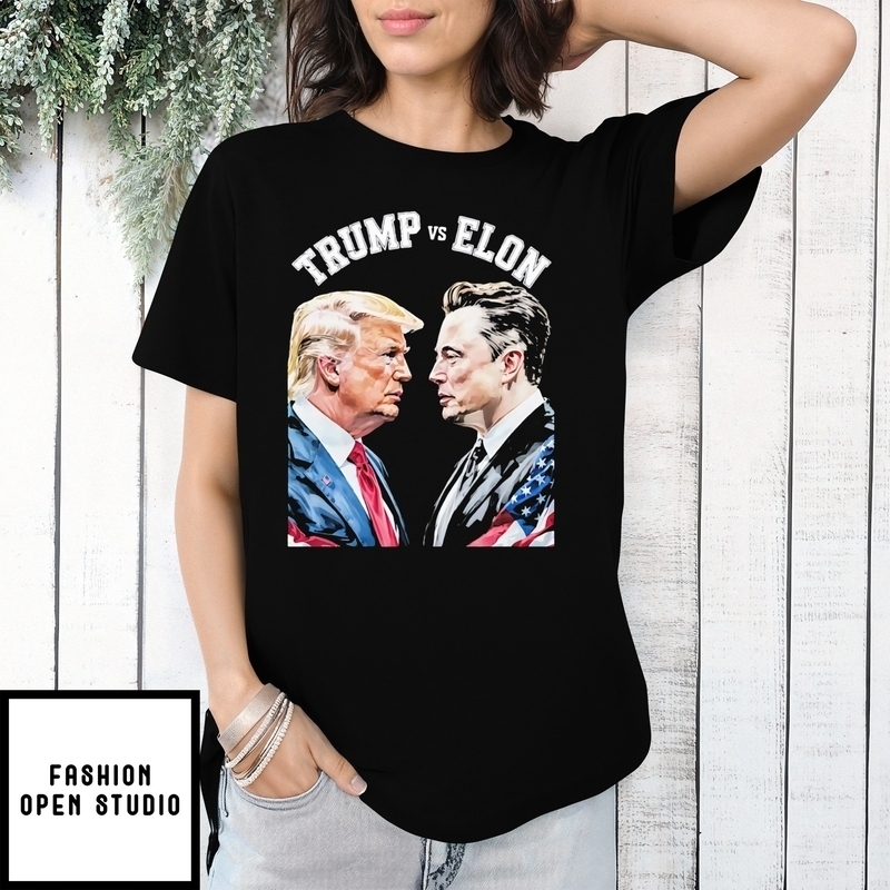 Trump Vs Elon American Flag ’25 T-shirt