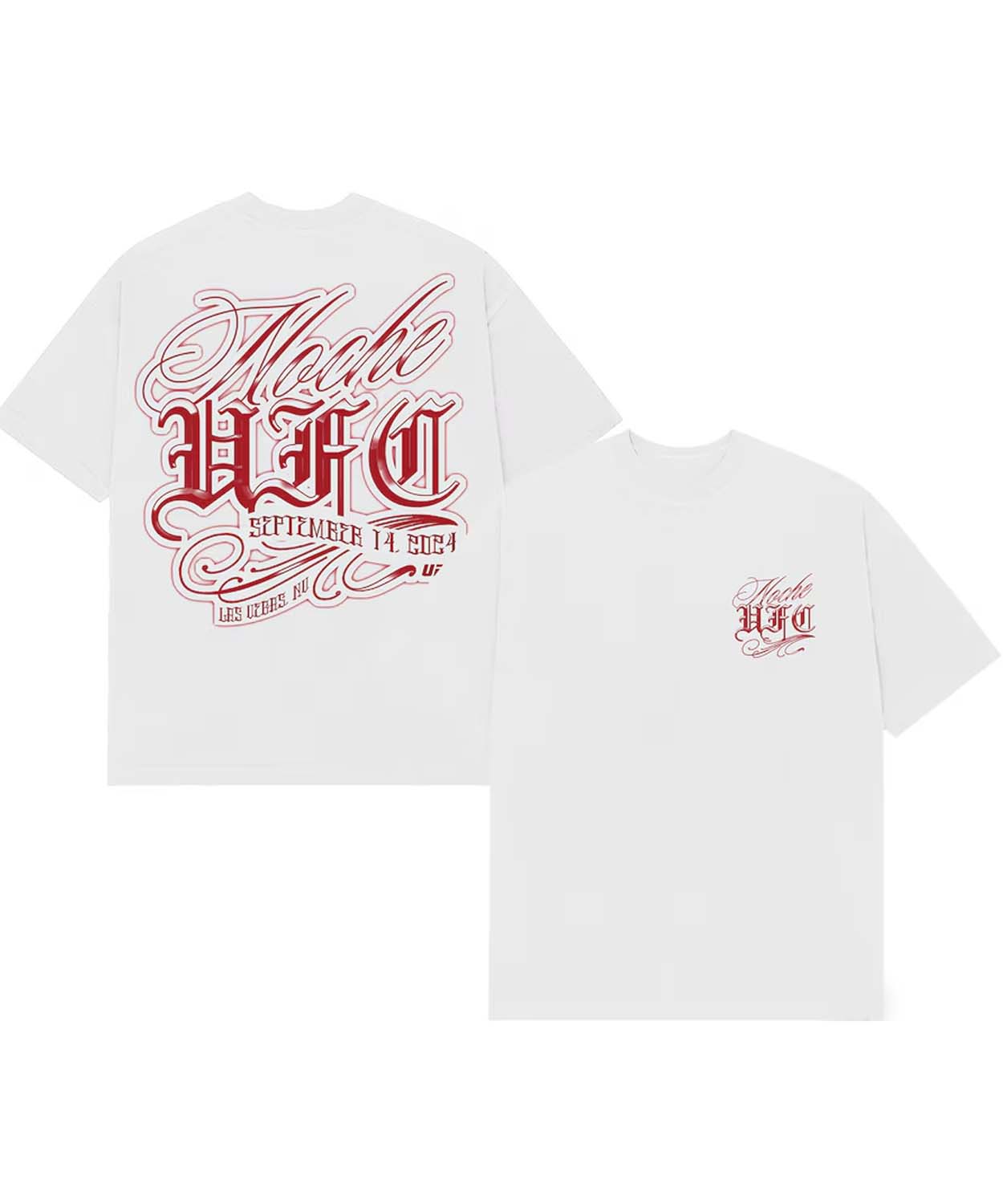 Ufc Store Merch Men’s White Ufc Noche Fecha T-shirt