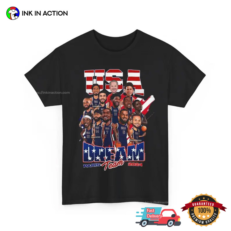 Usa Men’s Basketball Dream Team Olympic Paris 2024 Champions T-shirt