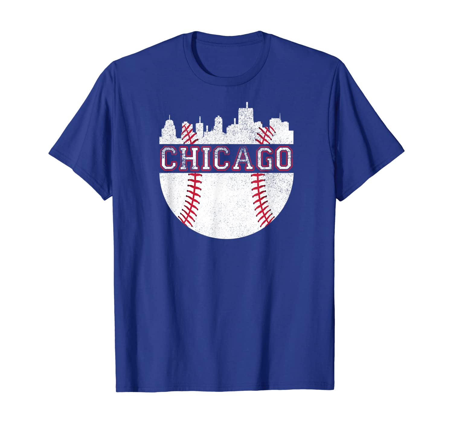Vintage Chicago Baseball Retro City Skyline Custom Graphic Tshirt