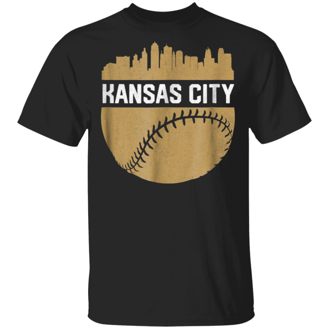 Vintage Downtown Kansas City Mo Skyline Baseball Tshirt ...