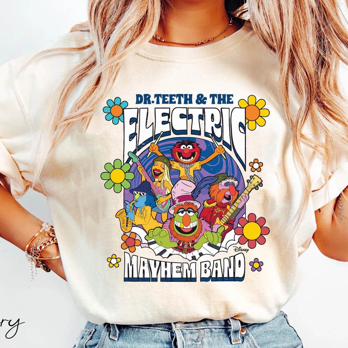 Vintage Dr Teeth & Electric Mayhem Band Shirt Muppets Disney Tee