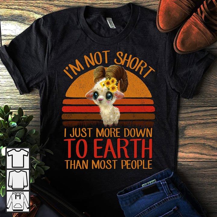Vintage Flower Baby Goat I'm Not Short I Just More Down To Earth Than Most People Shirt