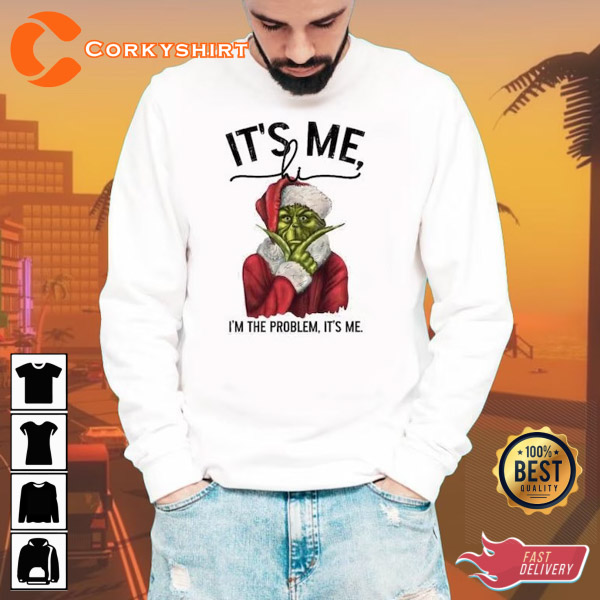 Vintage Grinch Christmas It’s Me Hi I’m The Problem Grinch Xmas Sweatshirt