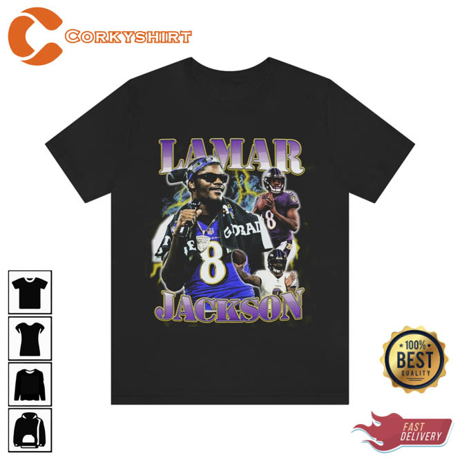Vintage Lamar Jackson Inspired 90’s Rap Sports Unisex T-shirt