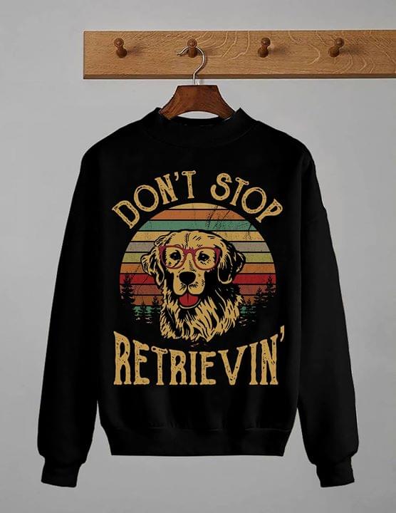 Vintage Pink Glasses Golden Dog Don't Stop Retrievin Shirt