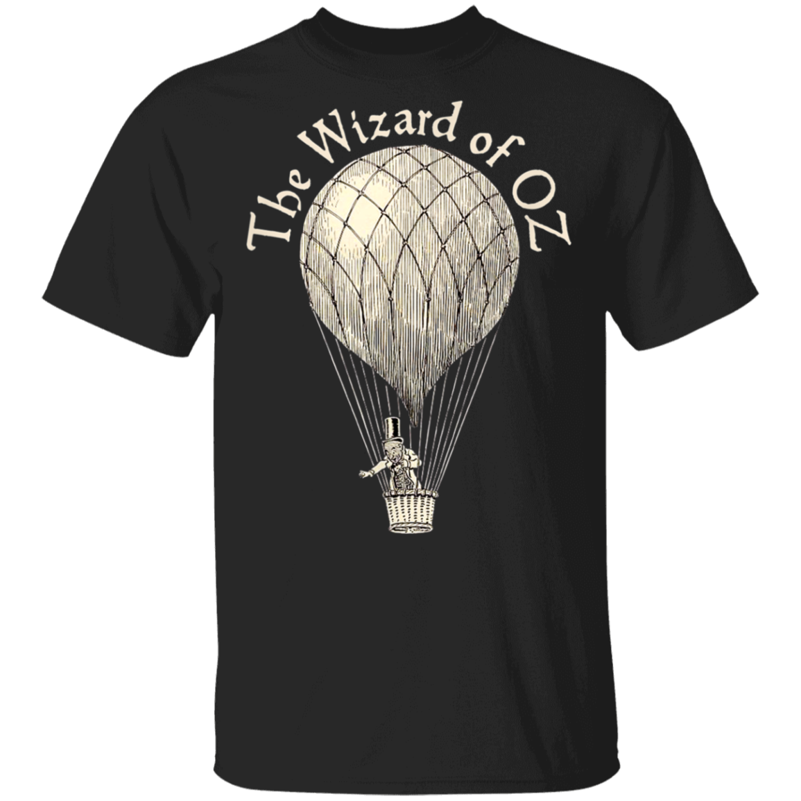 Vintage Wizard Of Oz Wizard Tshirt Art Retro Hot Air Balloon Tshirt