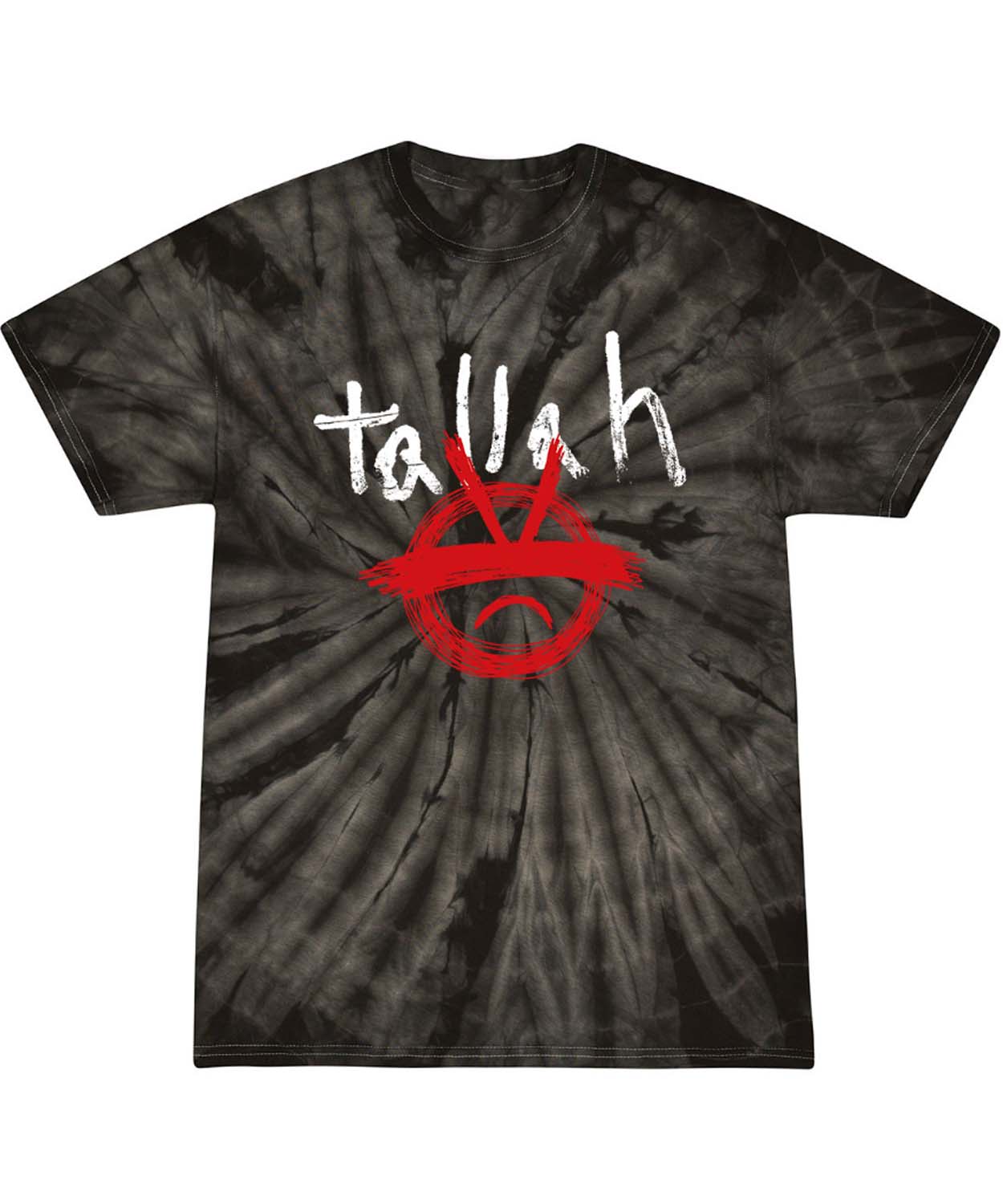 Vision Merch Shop Tallah Angry Face Black & White Tie Dye T-shirt