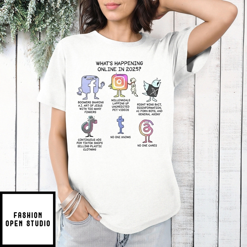What’s Happening Online In 2025 Social Network Icon Shirt