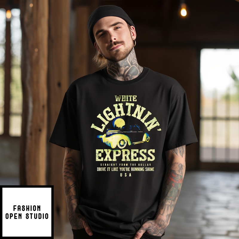 White Lightnin’ Express Drive It Like You’re Running Shine Nascar Shirt 5