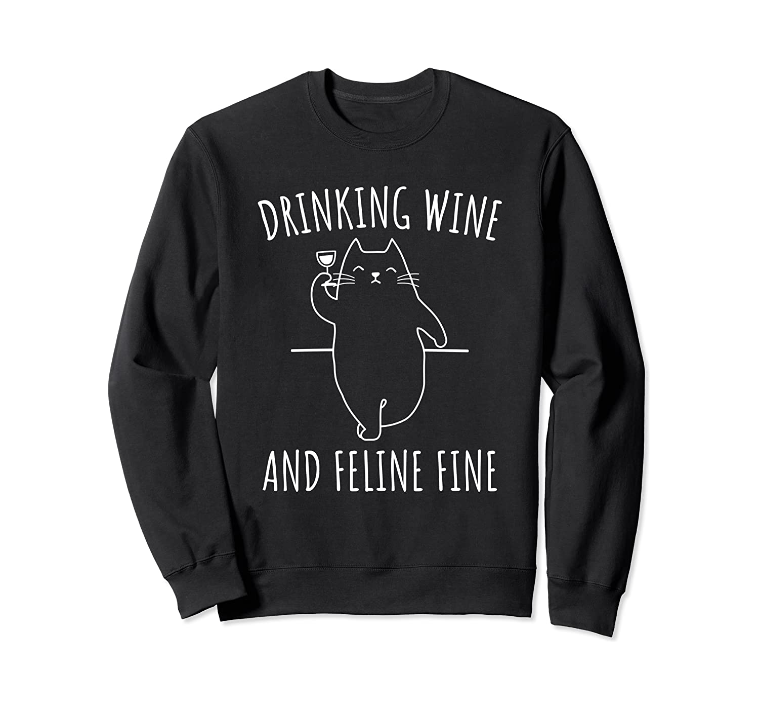 Wine Cat & Feline Lover Sweatshirt