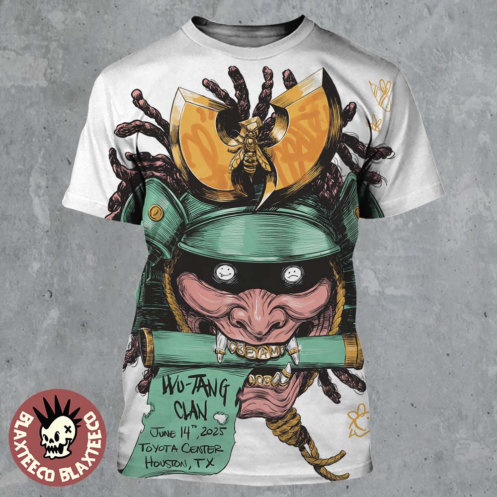 Wu Tang Clan Houston Texas 2025 Tour Concert Poster At Toyota Center On June 14 2025 The Shogun’s Decapitator All Over Print Shirt