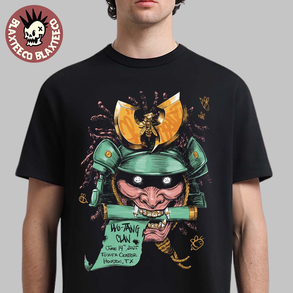 Wu Tang Clan Houston Texas 2025 Tour Concert Poster At Toyota Center On June 14 2025 The Shogun’s Decapitator Unisex T-shirt