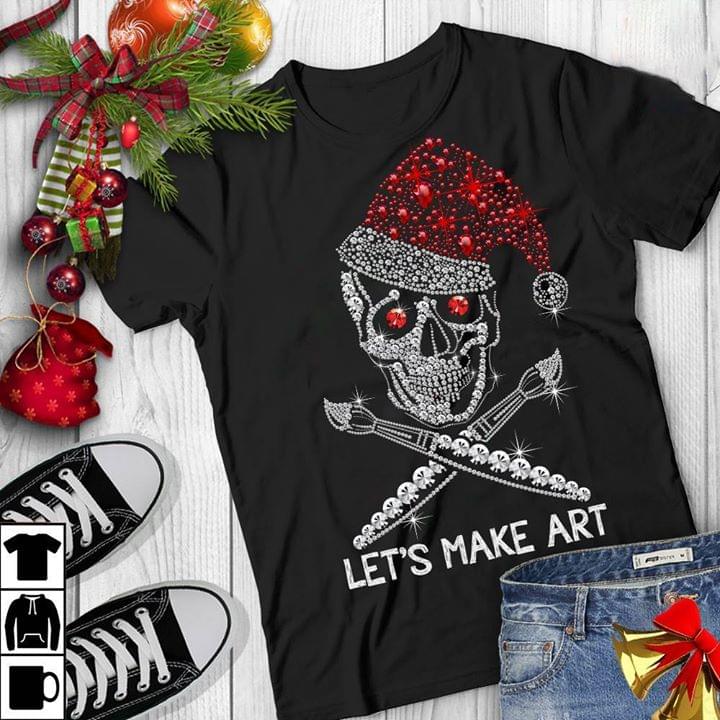 Xmas Skulls Artist Style Let's Make Art Shirt